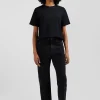 T-shirt manches courtes en coton noir coupe Modern