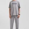 T-shirt manches courtes en coton gris Eden Park French Flair coupe Oversized