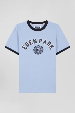 T-shirt manches courtes en coton ciel application Eden Park coupe Oversized