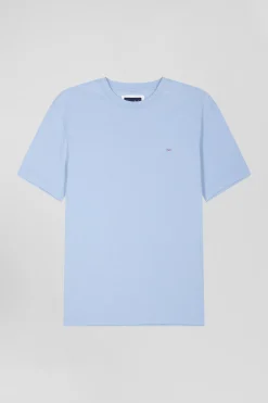T-shirt manches courtes en coton ciel patch dos coupe Regular