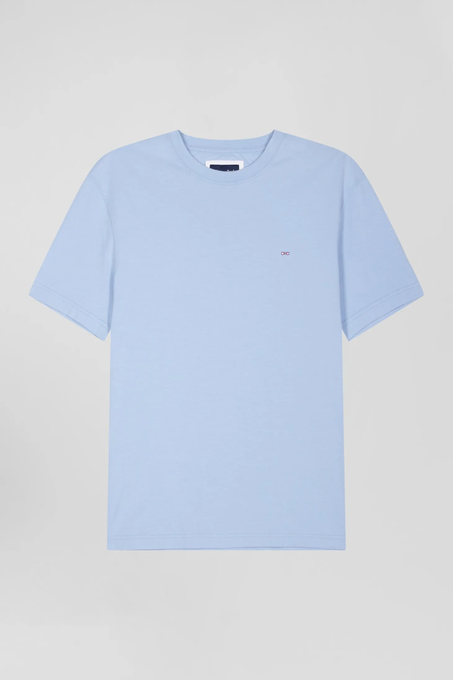 T-shirt manches courtes en coton ciel patch dos coupe Regular