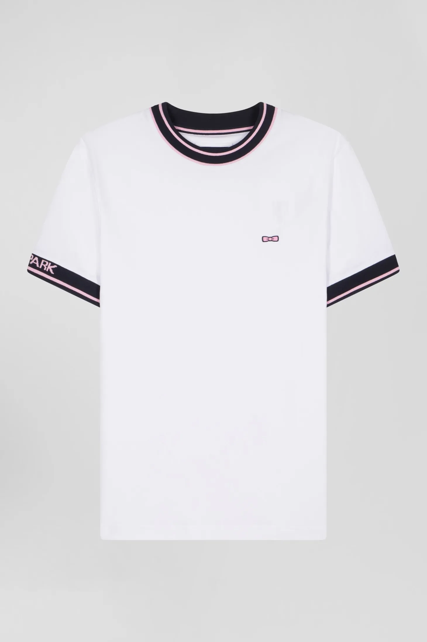 T-shirt manches courtes en coton blanc coupe Slim bords-côtes Eden Park