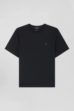 T-shirt manches courtes en coton noir coupe Modern