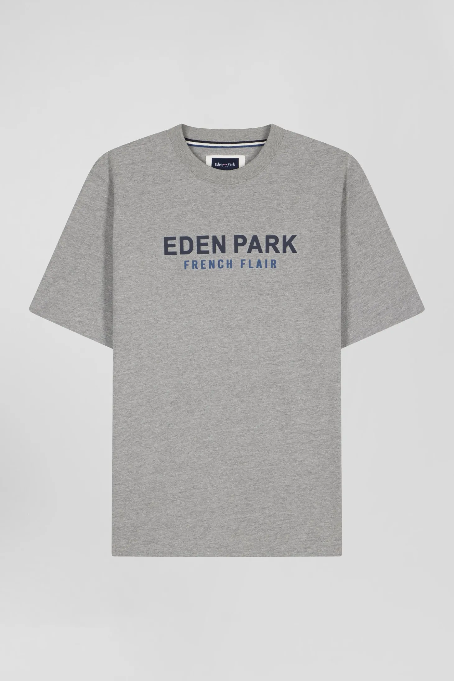 T-shirt manches courtes en coton gris Eden Park French Flair coupe Oversized