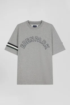 T-shirt manches courtes en coton gris coupe Oversized sérigraphie Eden Park