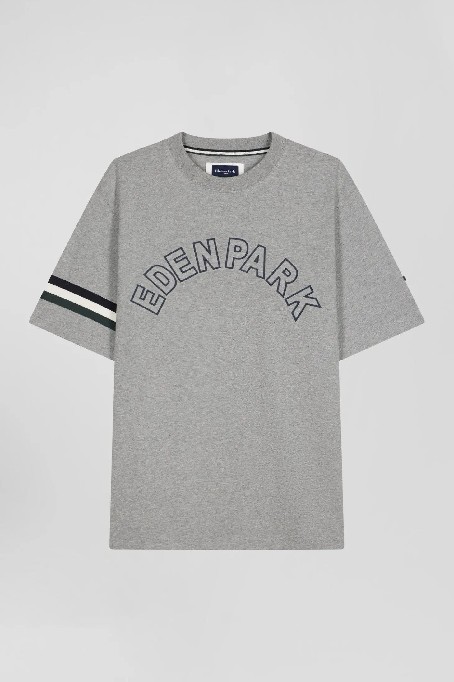 T-shirt manches courtes en coton gris coupe Oversized sérigraphie Eden Park