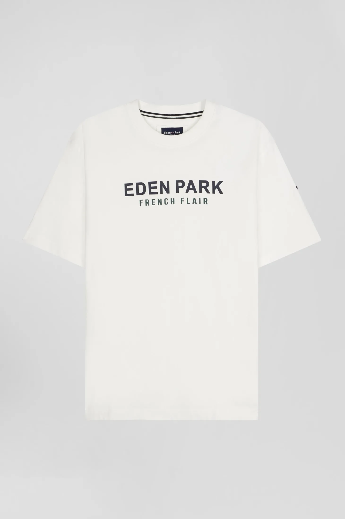 T-shirt manches courtes en coton écru Eden Park French Flair coupe Oversized
