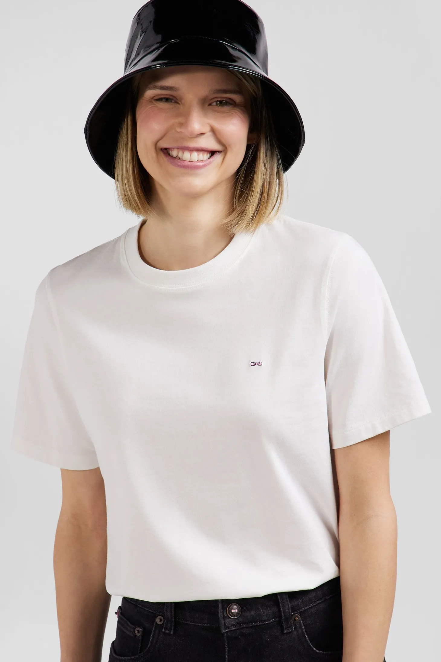 T-shirt manches courtes en coton écru coupe Modern