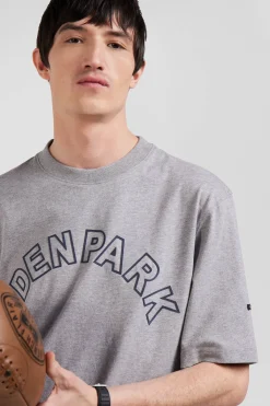 T-shirt manches courtes en coton gris coupe Oversized sérigraphie Eden Park