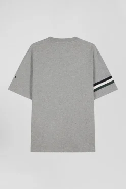 T-shirt manches courtes en coton gris coupe Oversized sérigraphie Eden Park