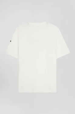 T-shirt manches courtes en coton écru Eden Park French Flair coupe Oversized