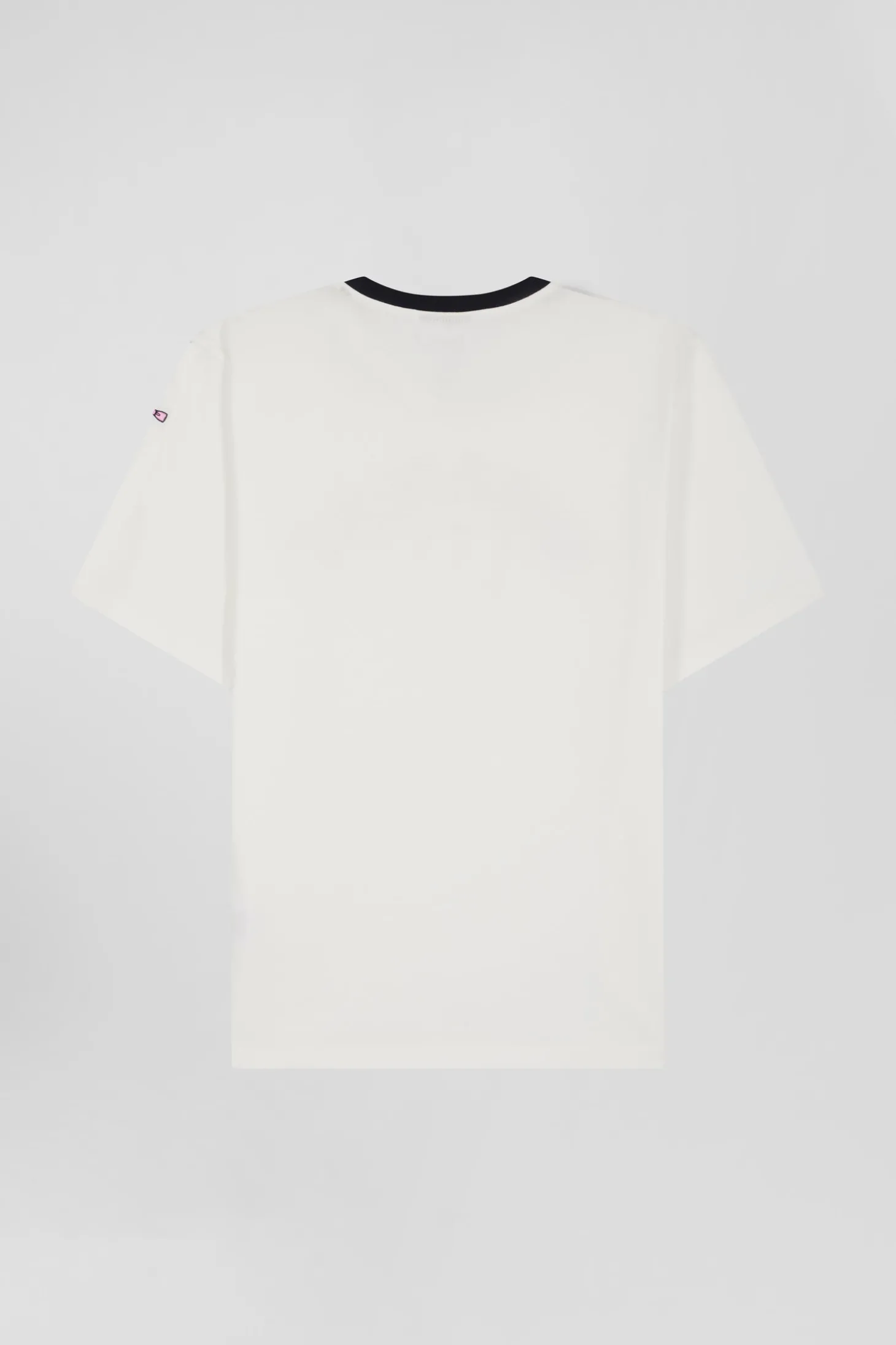 T-shirt manches courtes en coton écru brodé coupe Oversized