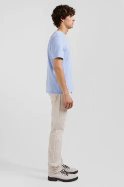 T-shirt manches courtes en coton ciel patch dos coupe Regular