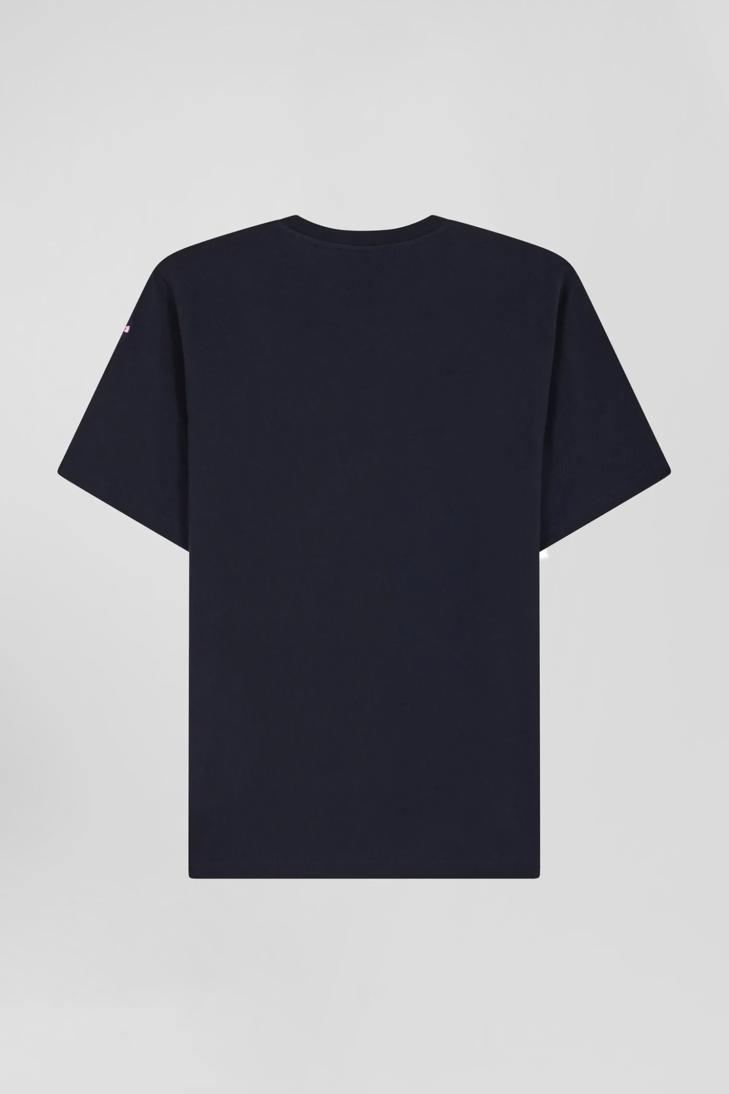 T-shirt manches courtes en coton bleu marine brodé coupe Oversized