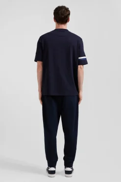 T-shirt manches courtes en coton bleu marine coupe Oversized sérigraphie Eden Park