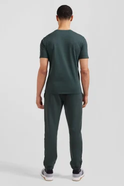 T-shirt manches courtes en coton Pima uni vert coupe Regular