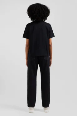 T-shirt manches courtes en coton noir coupe Modern