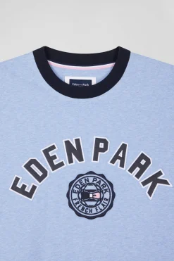 T-shirt manches courtes en coton ciel application Eden Park coupe Oversized