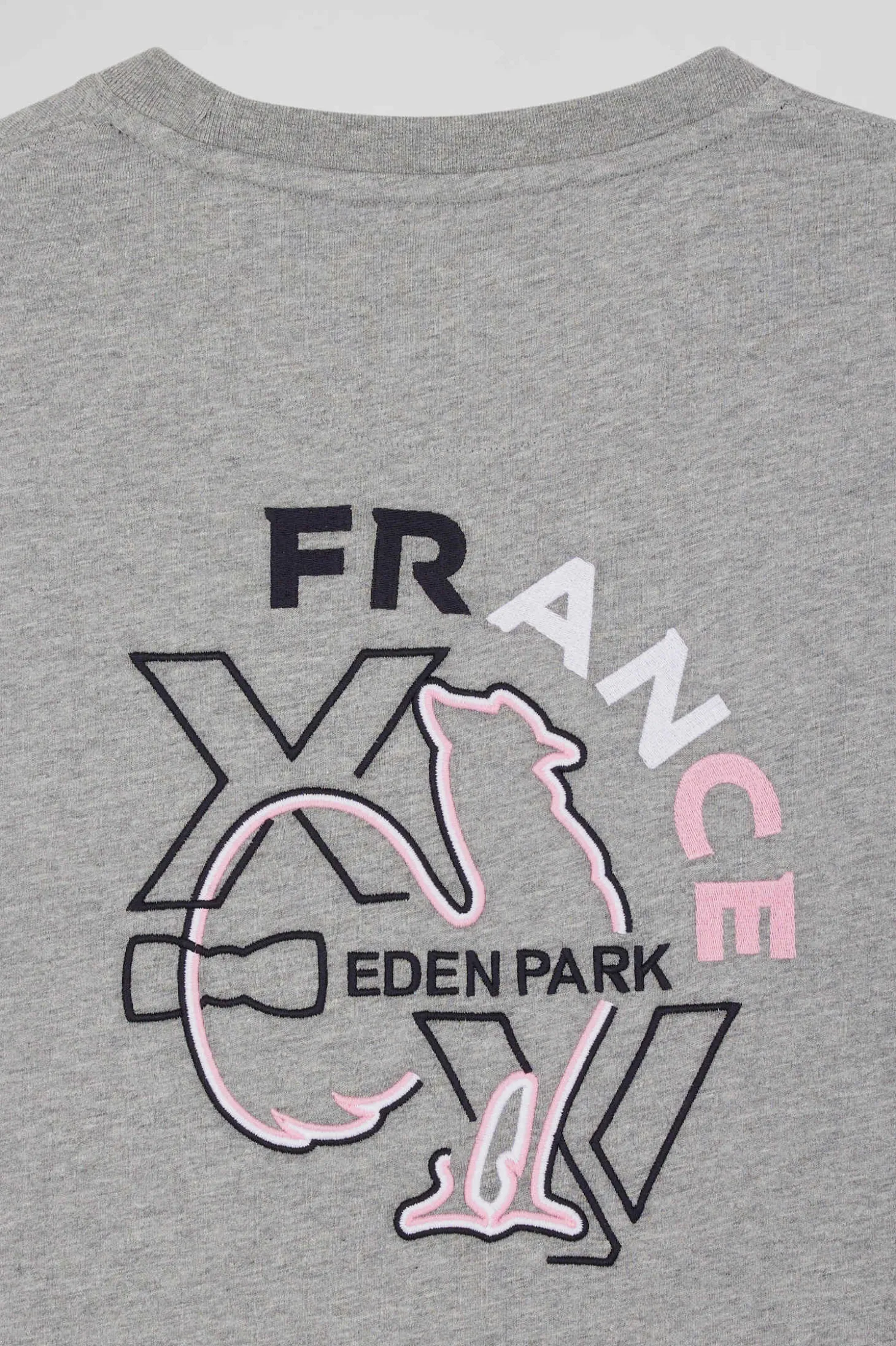 T-shirt manches courtes en coton gris broderie XV de France coupe Regular