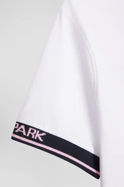 T-shirt manches courtes en coton blanc coupe Slim bords-côtes Eden Park