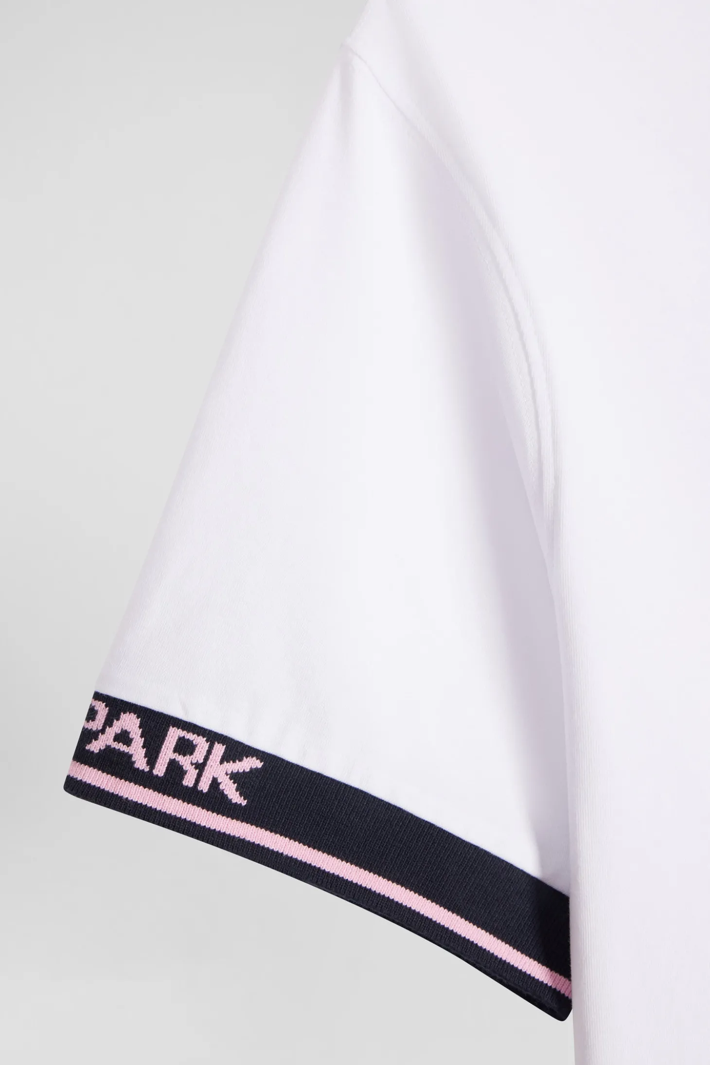 T-shirt manches courtes en coton blanc coupe Slim bords-côtes Eden Park