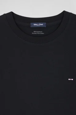 T-shirt manches courtes en coton noir coupe Modern