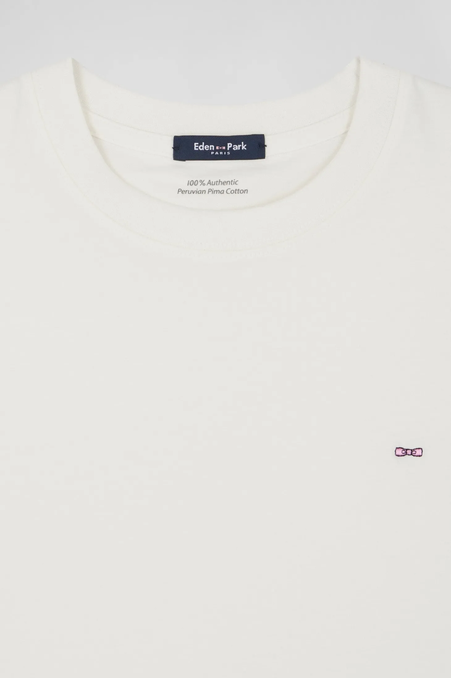 T-shirt manches courtes en coton écru coupe Modern