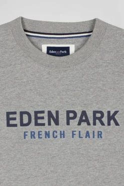 T-shirt manches courtes en coton gris Eden Park French Flair coupe Oversized