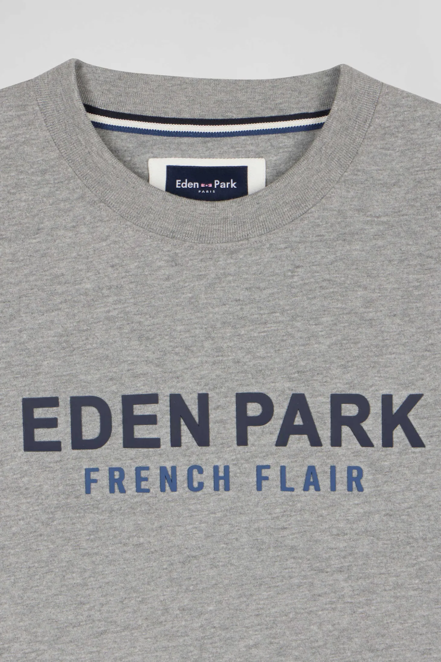 T-shirt manches courtes en coton gris Eden Park French Flair coupe Oversized