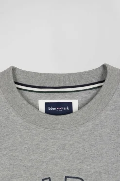 T-shirt manches courtes en coton gris coupe Oversized sérigraphie Eden Park