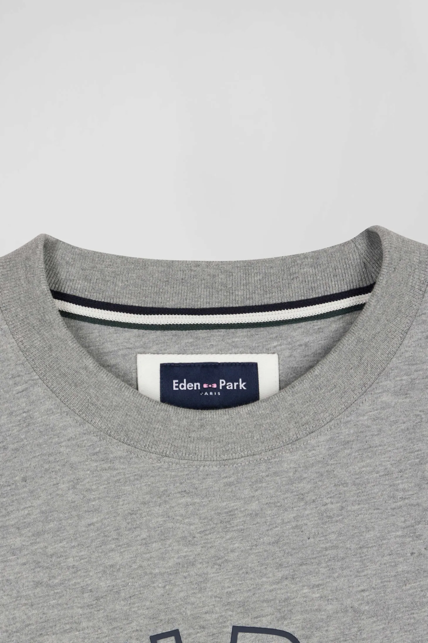 T-shirt manches courtes en coton gris coupe Oversized sérigraphie Eden Park