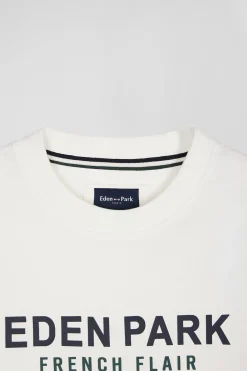 T-shirt manches courtes en coton écru Eden Park French Flair coupe Oversized