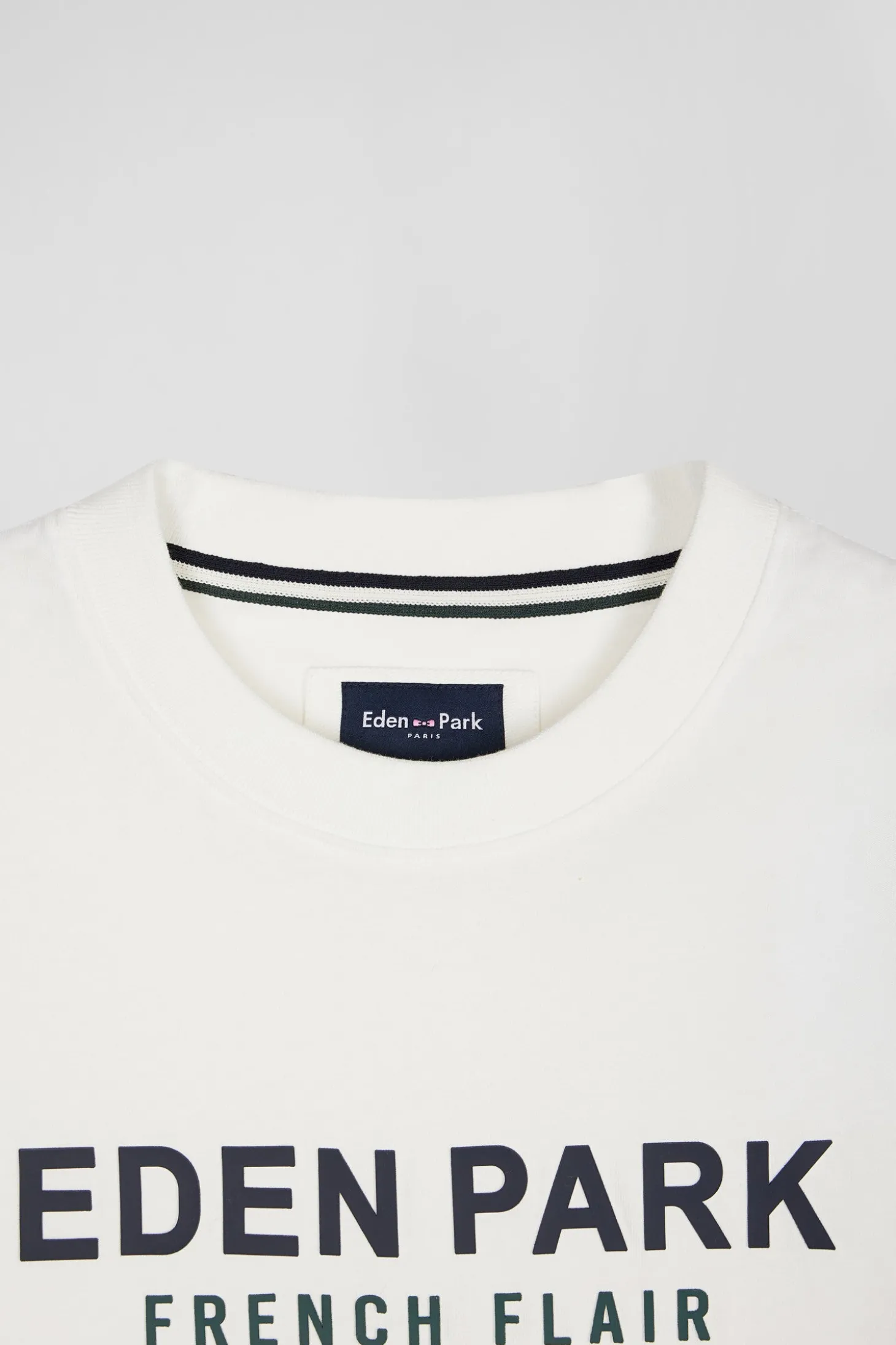 T-shirt manches courtes en coton écru Eden Park French Flair coupe Oversized