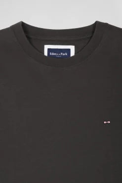 T-shirt manches courtes en coton kaki patch dos coupe Regular
