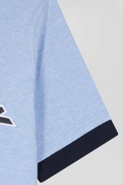 T-shirt manches courtes en coton ciel application Eden Park coupe Oversized