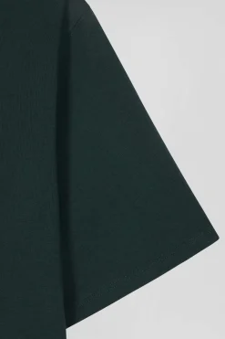 T-shirt manches courtes en coton Pima uni vert coupe Regular