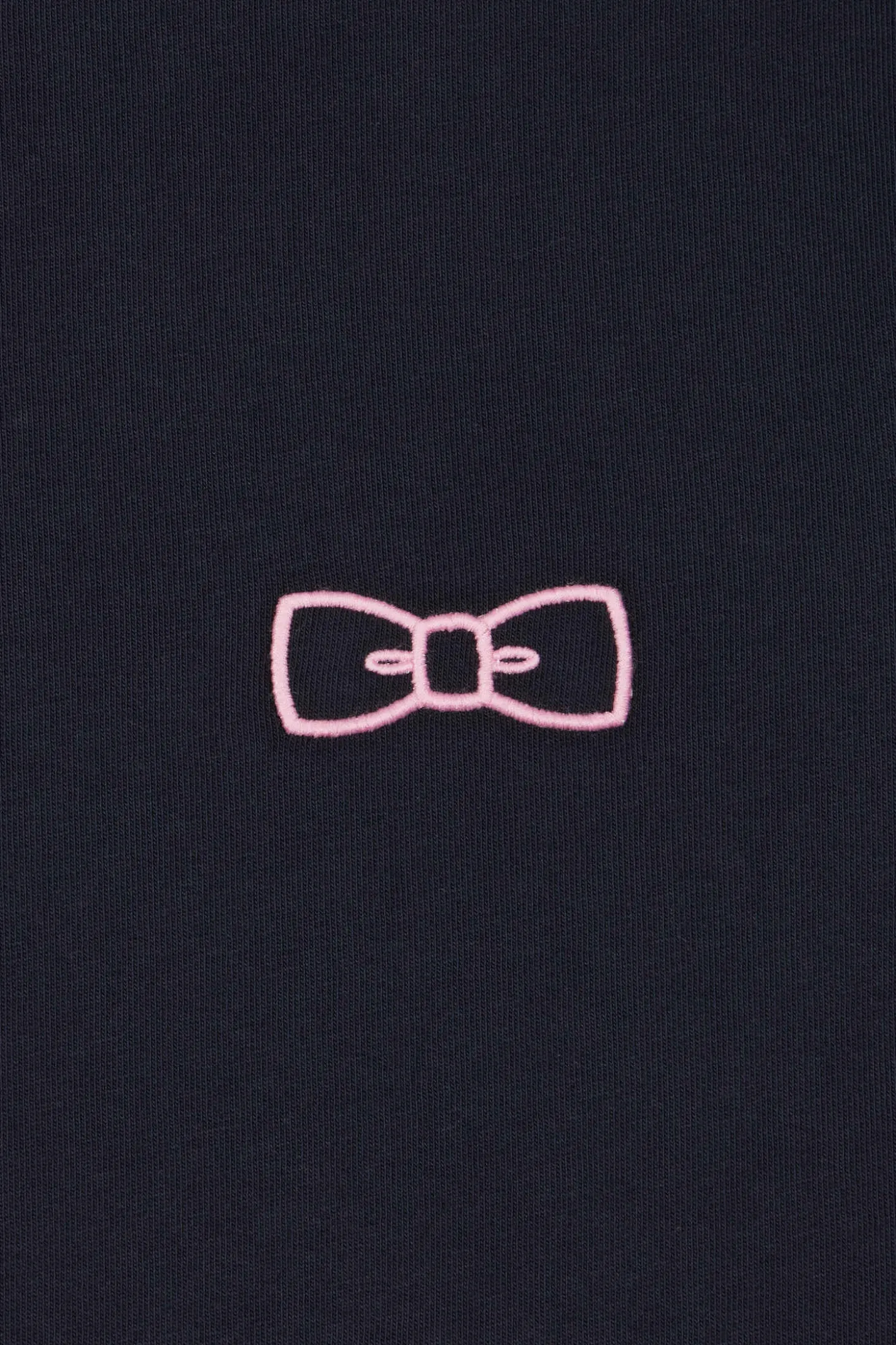 T-shirt manches courtes en coton bleu marine passepoil rose coupe Regular