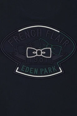 T-shirt manches courtes en coton vert à manches contrastées coupe Regular