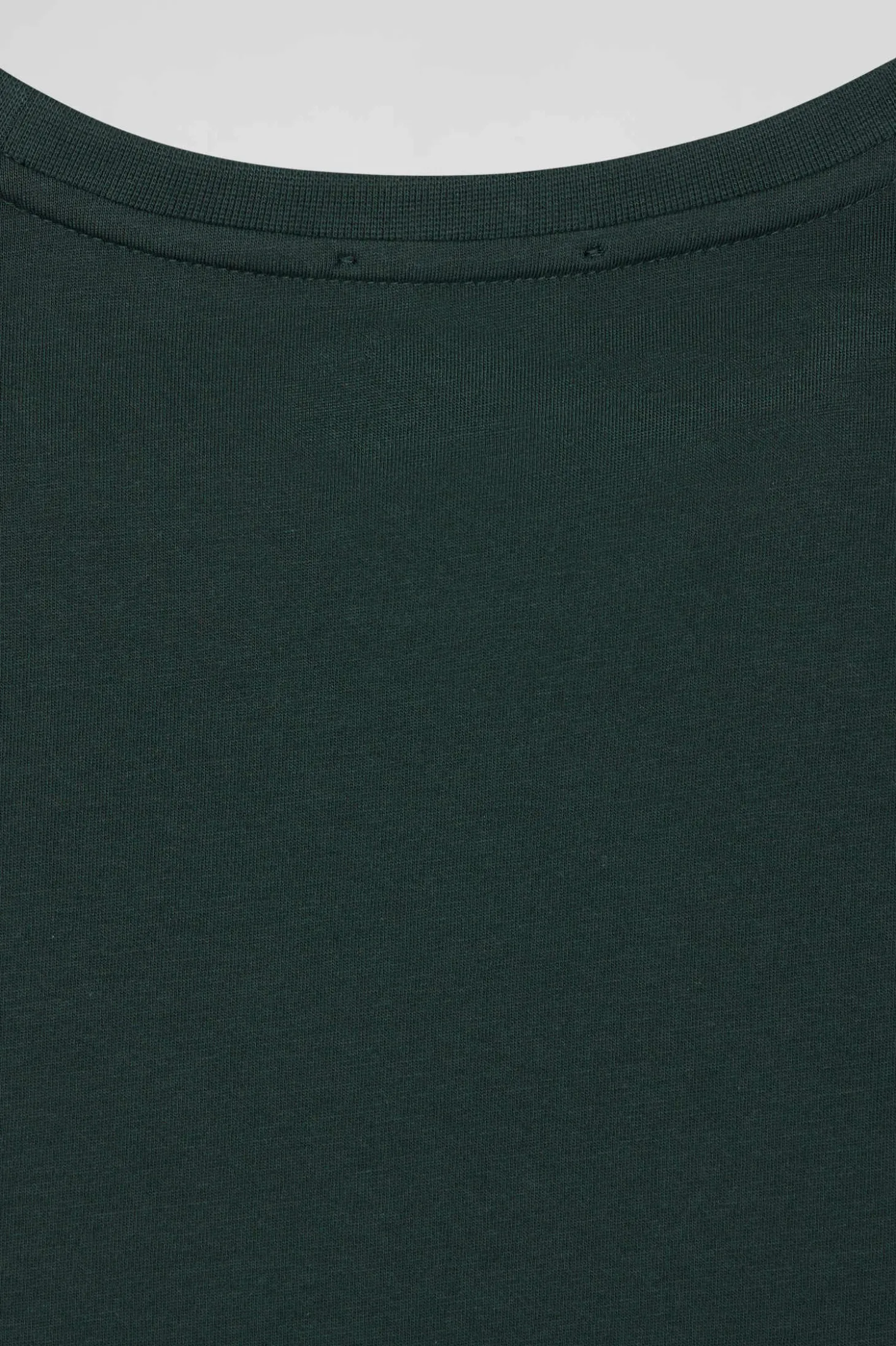 T-shirt manches courtes en coton Pima uni vert coupe Regular
