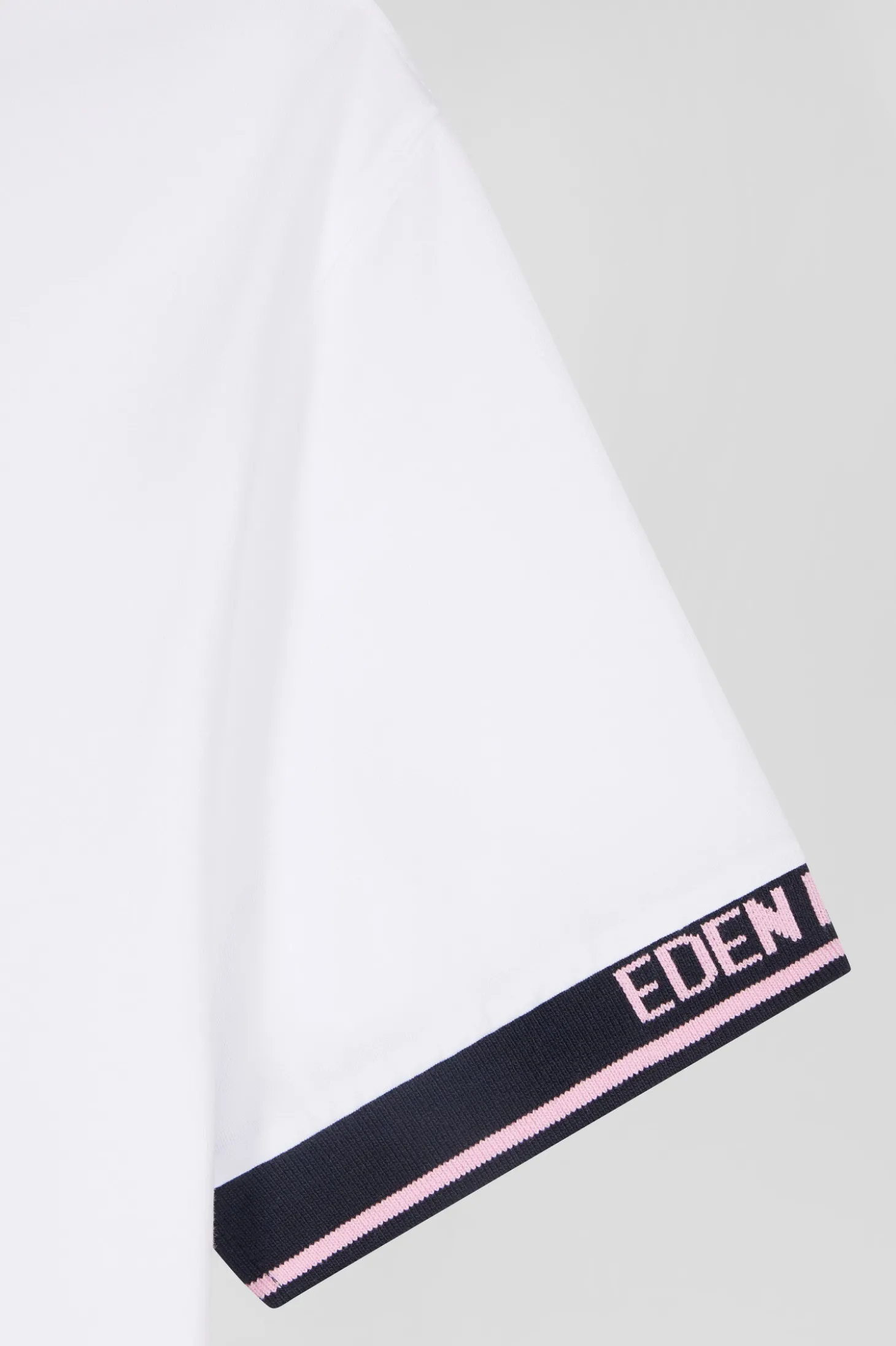 T-shirt manches courtes en coton blanc coupe Slim bords-côtes Eden Park