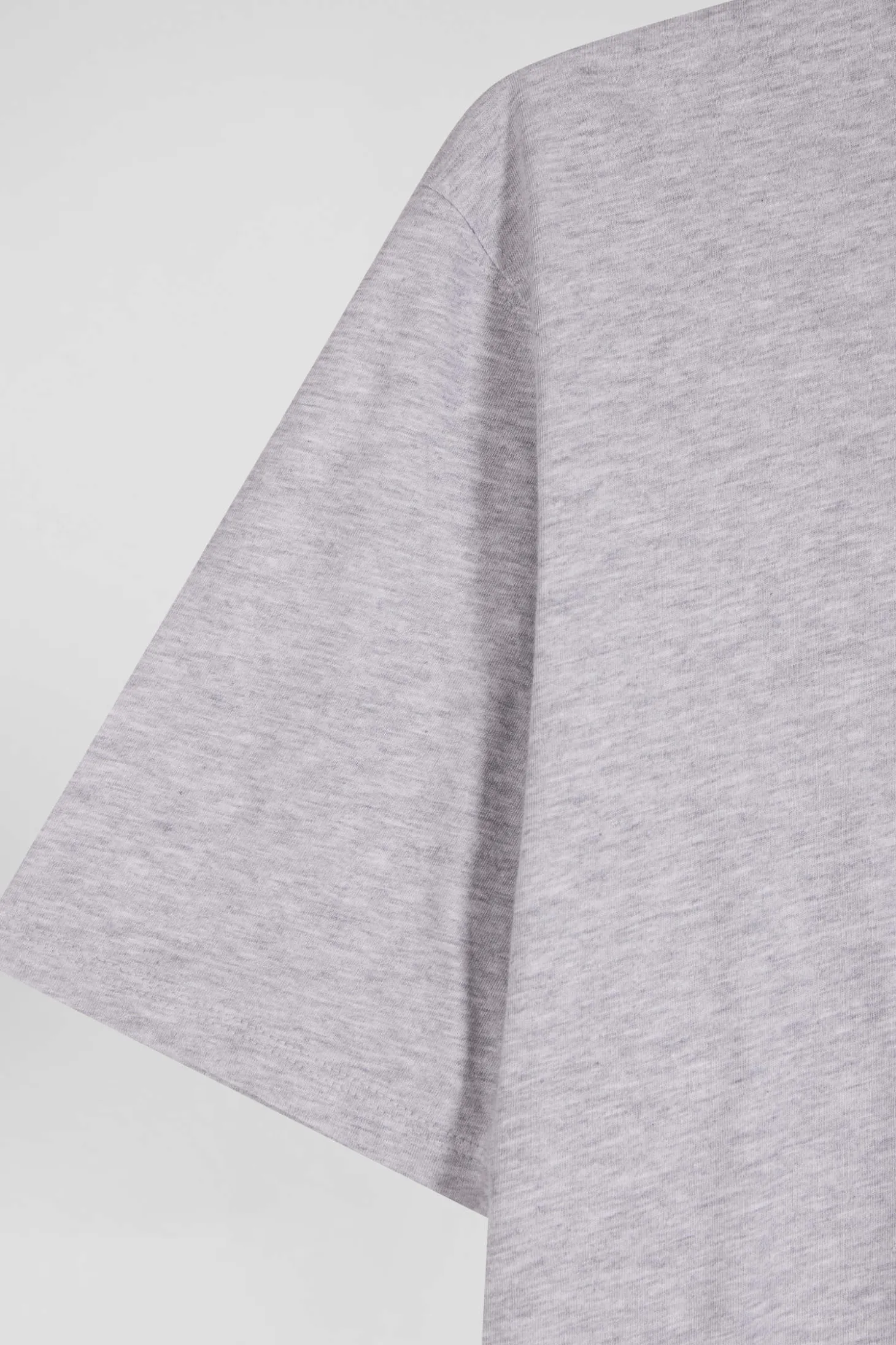 T-shirt manches courtes en coton Pima uni gris coupe Regular