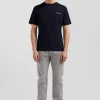 T-shirt manches courtes marine emblème tissu cravate coupe Regular