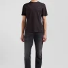 T-shirt manches courtes marron emblème tissu cravate coupe Regular