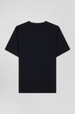 T-shirt manches courtes marine emblème tissu cravate coupe Regular