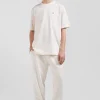 T-shirt manches courtes unisexe en coton surteint uni écru coupe Oversized