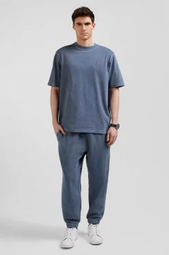T-shirt manches courtes unisexe en coton surteint uni gris coupe Oversized