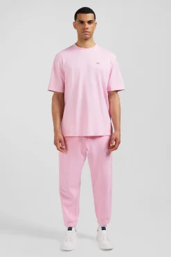 T-shirt manches courtes unisexe en coton surteint uni rose coupe Oversized