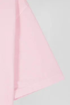 T-shirt manches courtes unisexe en coton surteint uni rose coupe Oversized