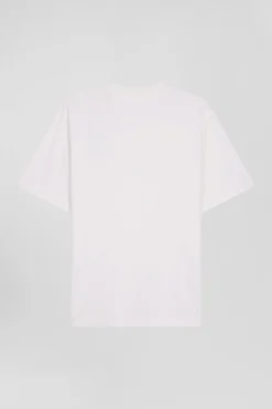 T-shirt manches courtes unisexe en coton surteint uni écru coupe Oversized