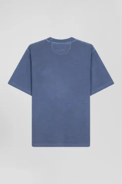 T-shirt manches courtes unisexe en coton surteint uni gris coupe Oversized